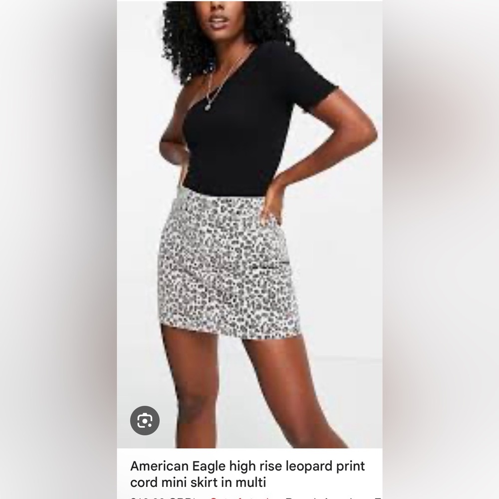American Eagle mini skirt in corduroy leopard print size 8